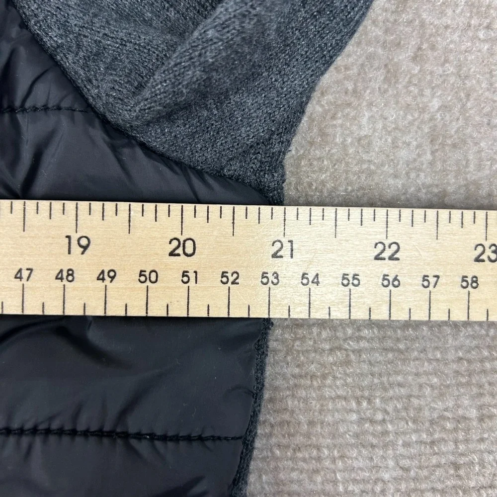 Banana Republic Hybrid Jacket Mens Medium Gray Knit Long Sleeve Hooded Full Zip